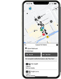 Bild som visar hur resa söks till och från hållplats